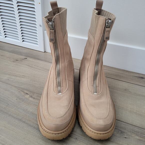 Sam Edelman Leone Lug Sole Chelsea Boot Sesame Tan Zip Up Boots Women Sz 10 M - Picture 9 of 13